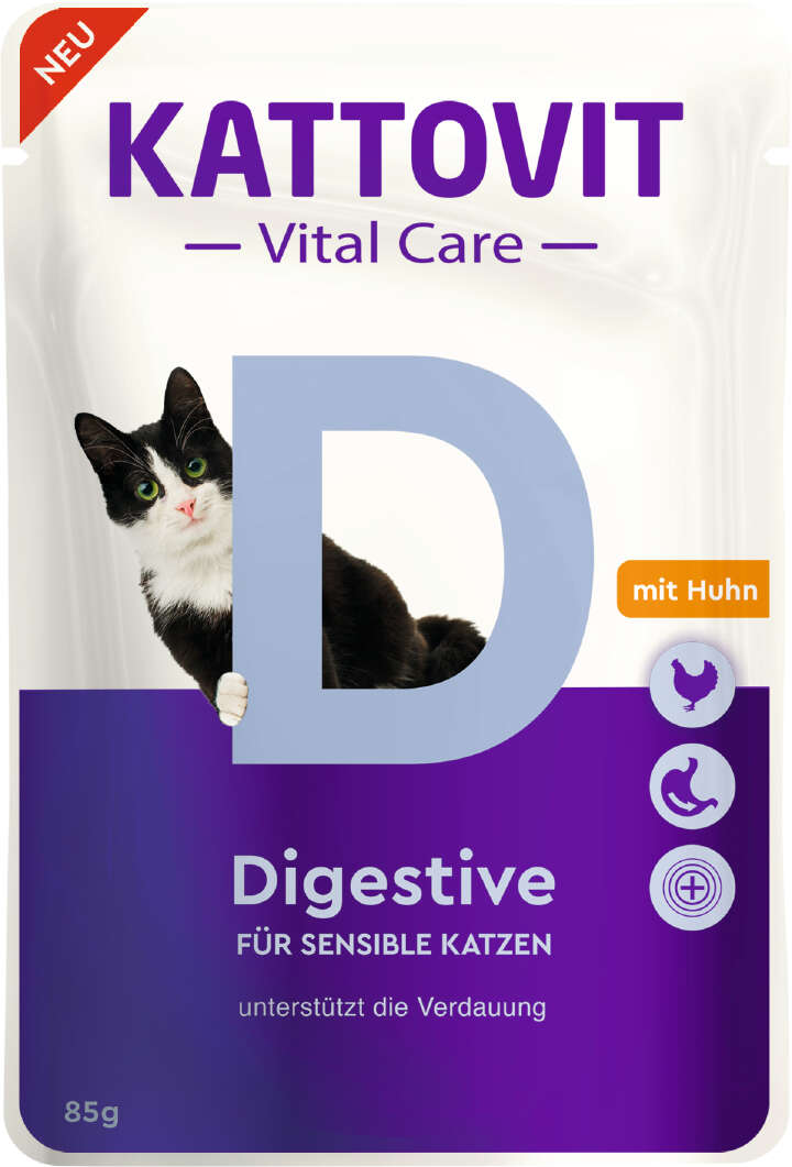KATTOVIT Katzen-Nassfutter Vital Care Digestive mit Huhn